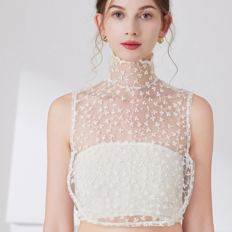 Elegant French Lace Detachable Collar With Flower Pattern Seethrough Design For Shirts Dresses And Sweaters Enhancement