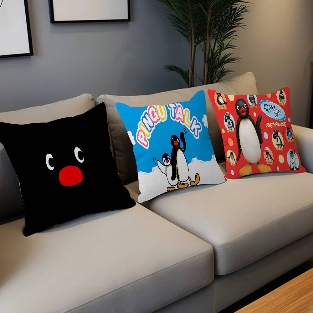 Pingu Pinga Penguin Cushion Cover Pillow Cover Decor Pillowcase Printed Cushion Case for Couch