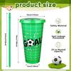 10 Pcs 24Oz Plastic Football Cups Reusable Tumbler With Lid And Straw Decorated Soccer Birthday Party Gifts For Coach Fan Men Wo