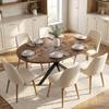 Extendable Dining Table for 4–6 People, Kitchen Table In Industrial Look with Spider Leg, Rustic Brown