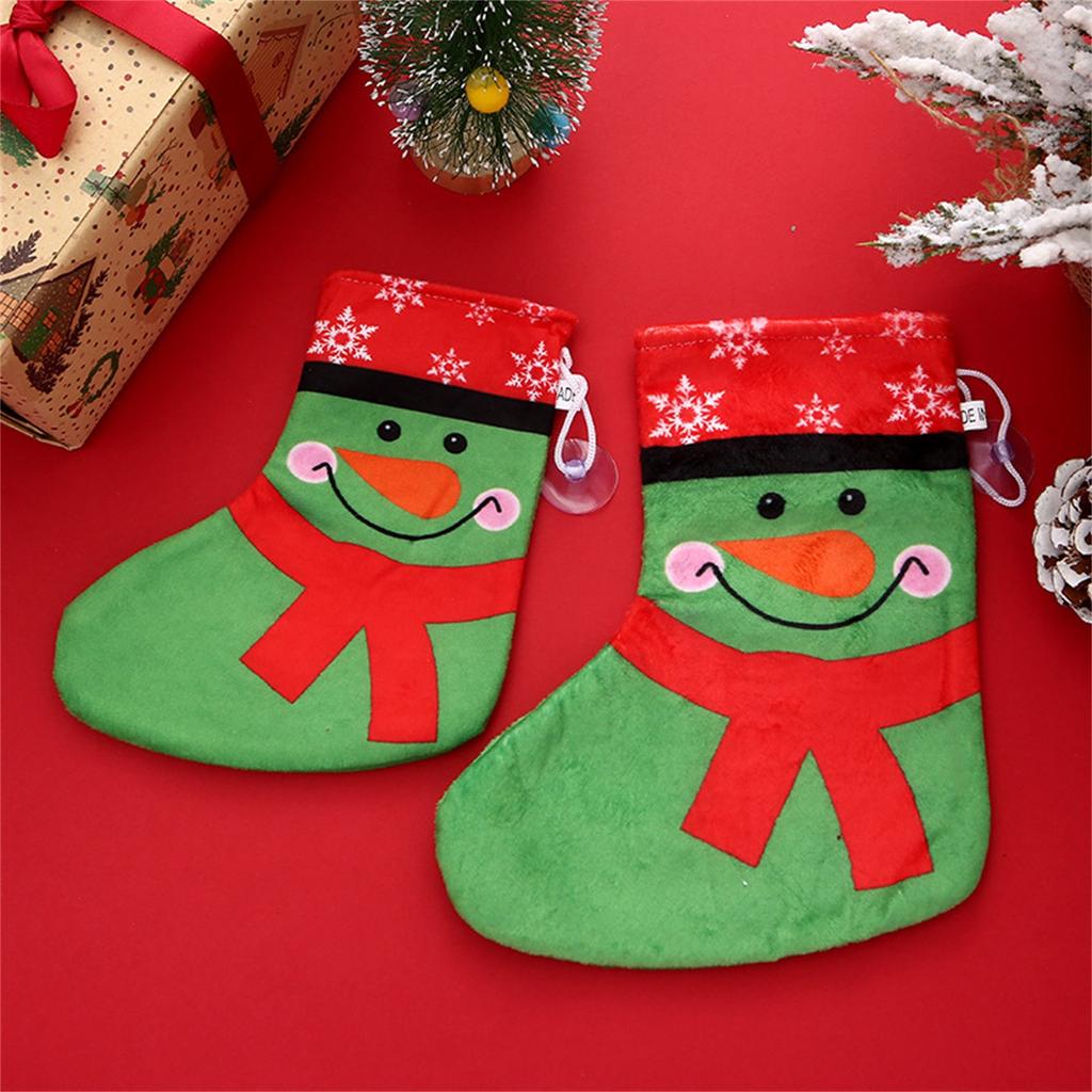Christmas Stocking Decoration Snowman Small Bell Christmas Eve Children's Candy Gift Bag 6pc
