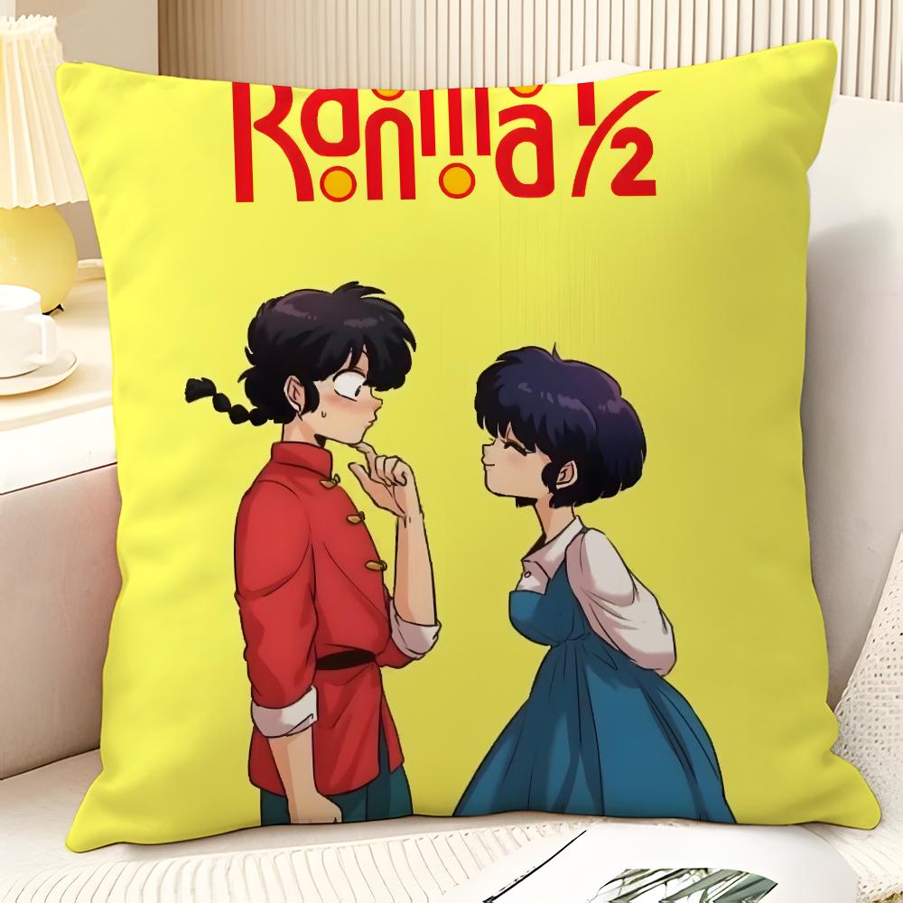 Cartoon Comic P Chan R-Ranma ½ 1 Pillow Case Natural Linen Organic Fabric Double-Sided Printing Sofa Home Decor Gift Pillow Case