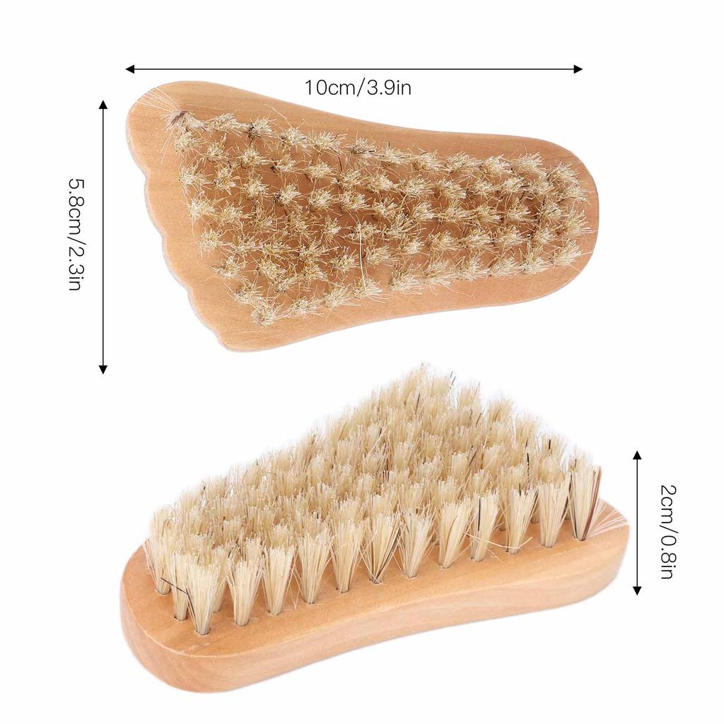 Nail Brush Travel Portable Wooden Foot Hands Fingernail Toenail Cleaning Scrub Brush for Men Women