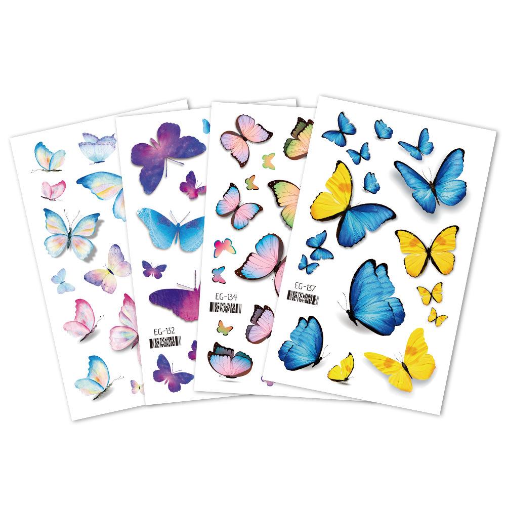 Ruikalong Cartoon Mermaid & Butterfly Glitter Tattoo Stickers for Children