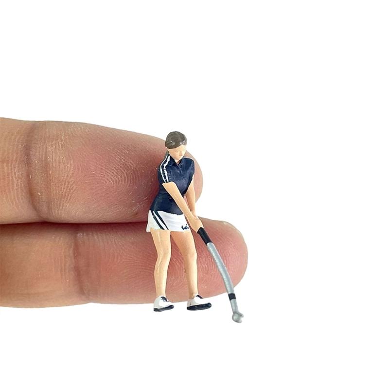 Golf Player Figure Model 1:64 Scale Hand Painted Miniature Figure for Miniature Scene Dioramas Props,Model Car Display