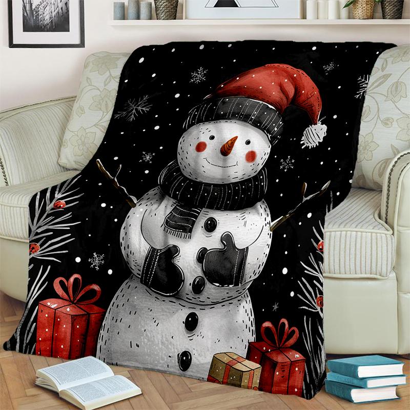 Merry Christmas Cartoon Santa Claus Christmas Tree Festival Gift Blanket,Soft Throw Blanket for Home Bedroom Bed Sofa Cover Kid