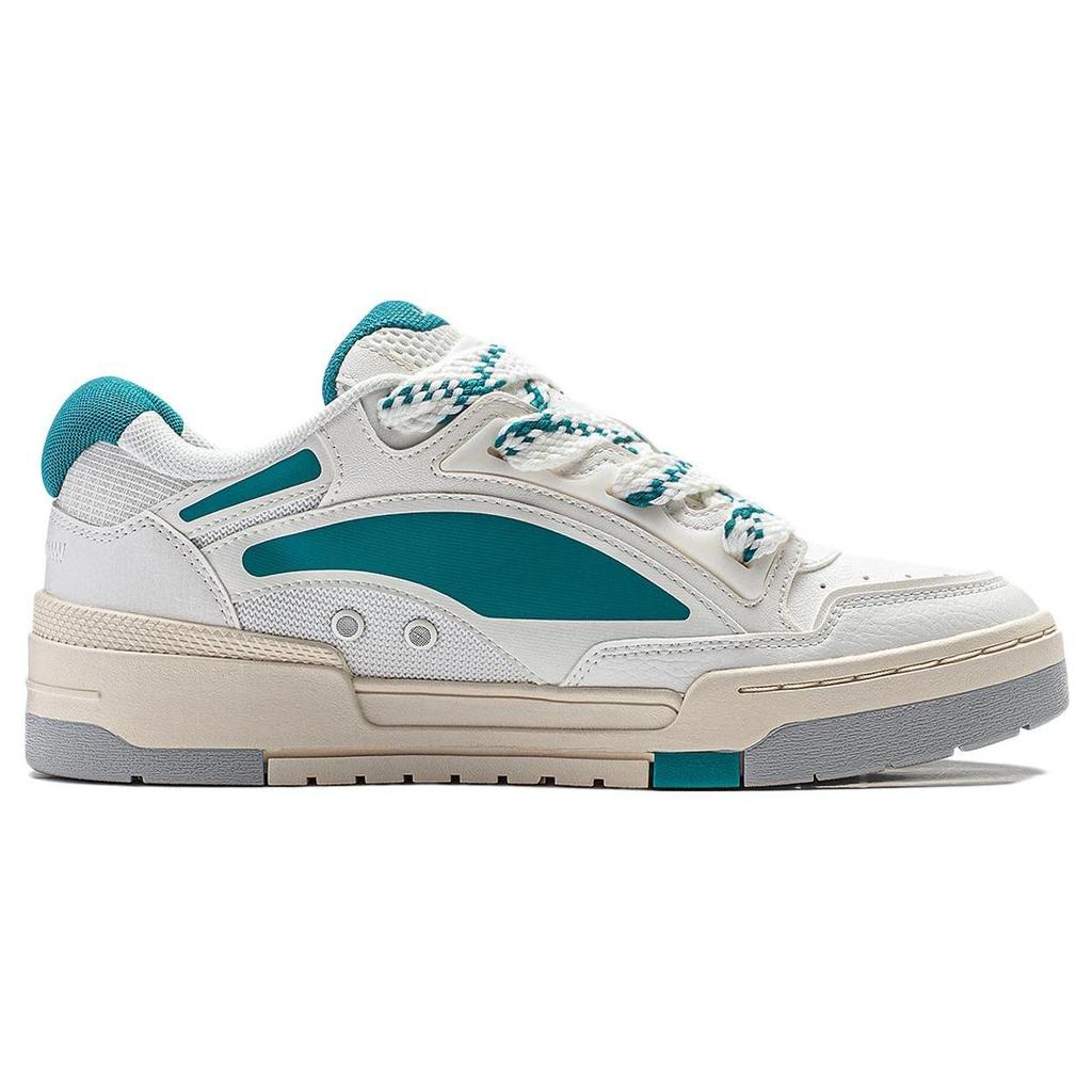 Li Ning Journey V2 Slip Resistant, Abrasion Resistant, Lightweight Low top Skateboard Shoes Men's White Turquoise AGCT137-1