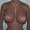 European and American New Sexy Tassel Nipple Chain Red Heart-Shaped Necklace Bra Body Chains Rhinestone Accessories