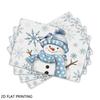 4pcs/6pcs Blue Snowman Placemats Suitable for Dining Table, Winter Farmhouse Table Mats with Snowman Print, Rectangular Place Settings for Xmas Decor,
