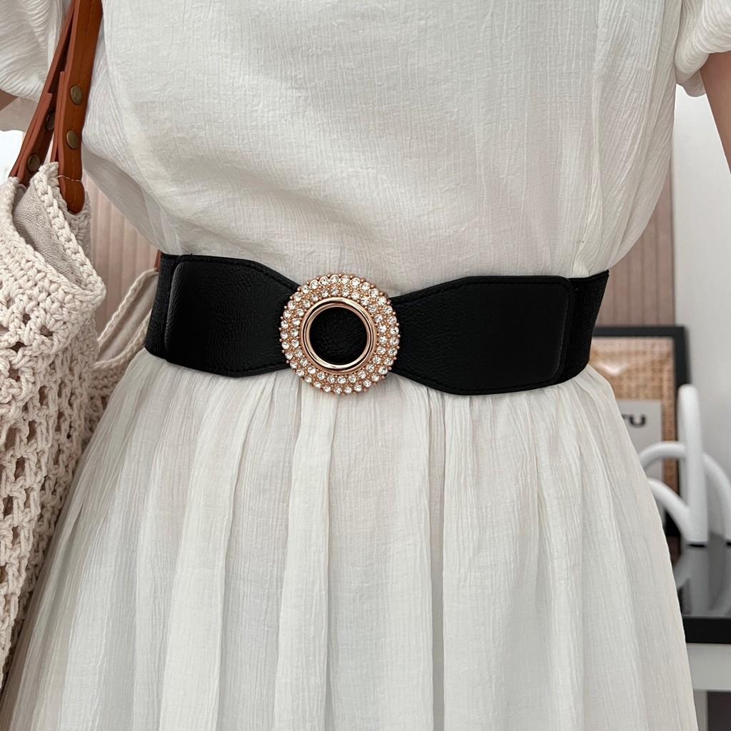 Elegant Women's Versatile Wide Elastic Waist Cincher Belt In Fashionable Colors For Dresses