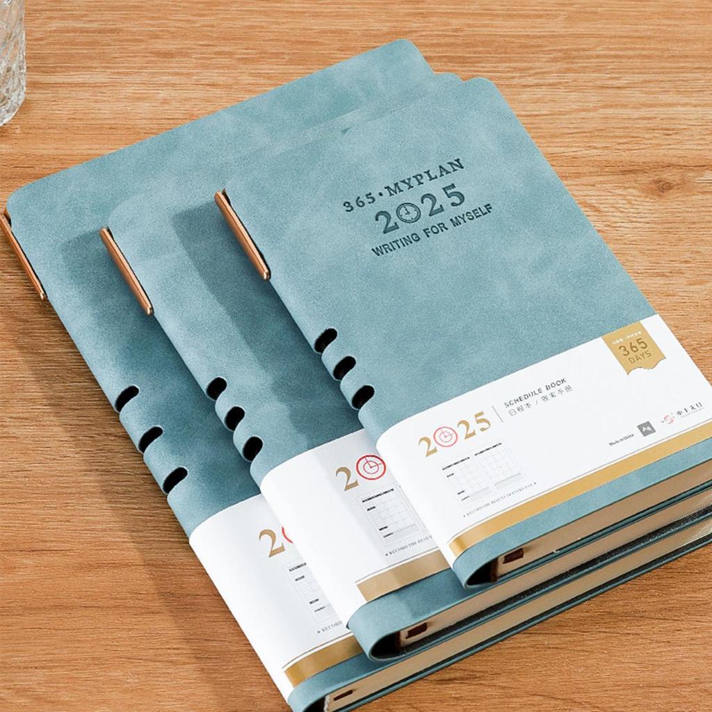 A6/A5/B5 Leather 2025 Business Schedule, Student Daily Planner, 365-day Record Book, Notepad, Memo, 176 Sheets, 352 Pages