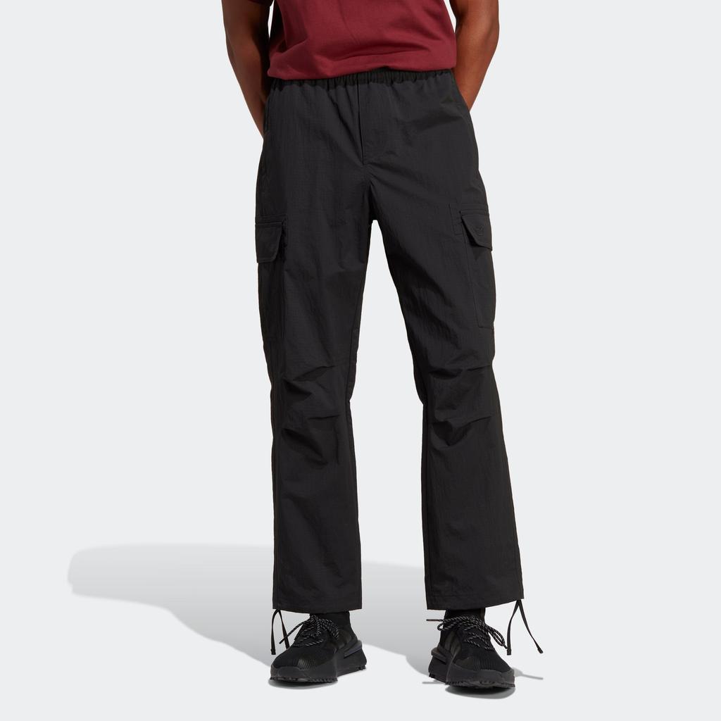 Adidas Originals Essentials Cargo Pants With Elastic Waist And Large Pockets Men Pants Black IB8685