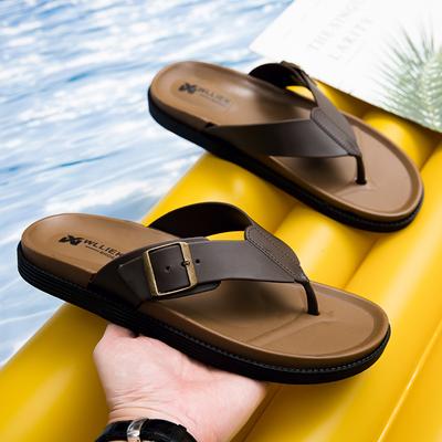 High-End Fashi Men's Sandals Summer Outdoor Slip-On Slippers Casual Beach Shoes Trendy Men's Sandals PVC Material Comfortable