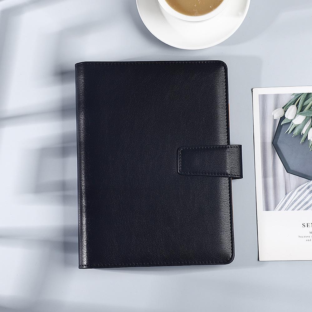 A5 Leather Hardcover Notebook - Thick, Detachable, Simple Business Office Diary