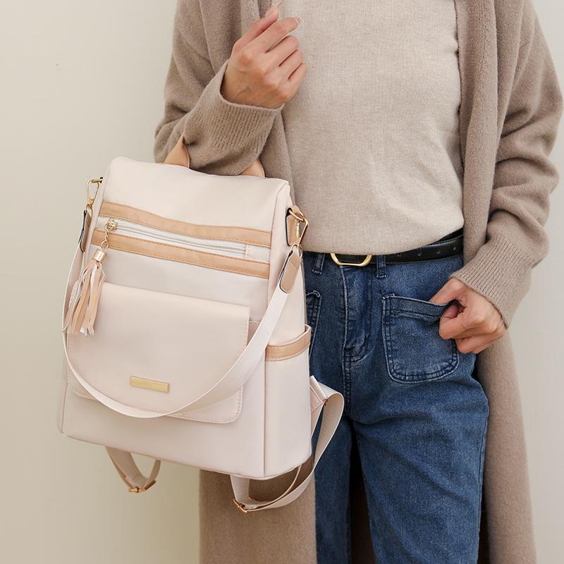 Women's Backpack Solid Color Patchwork Travel Backpack