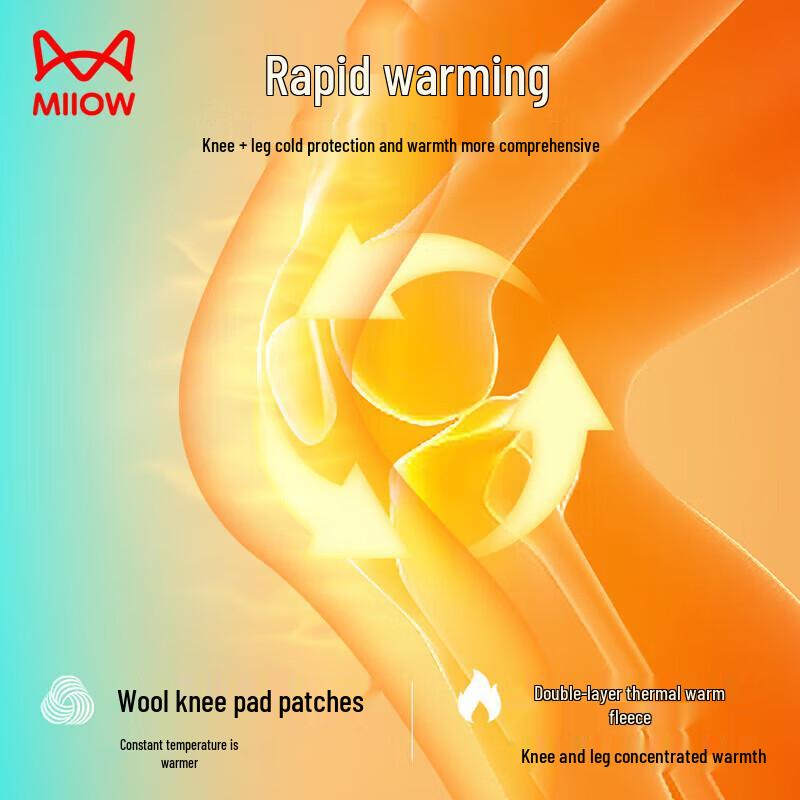 Mao Ren Men's Thickened Fleece-Lined Thermal Pants with Wool Knee Pads