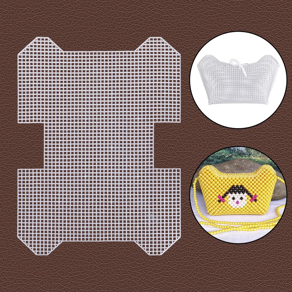 5pc Small Knitting &Weaving Plastic Mesh Sheet, DIY White Mold Stencil Accessories, Easy To Weave Bag, Perfect Creative DIY Gift
