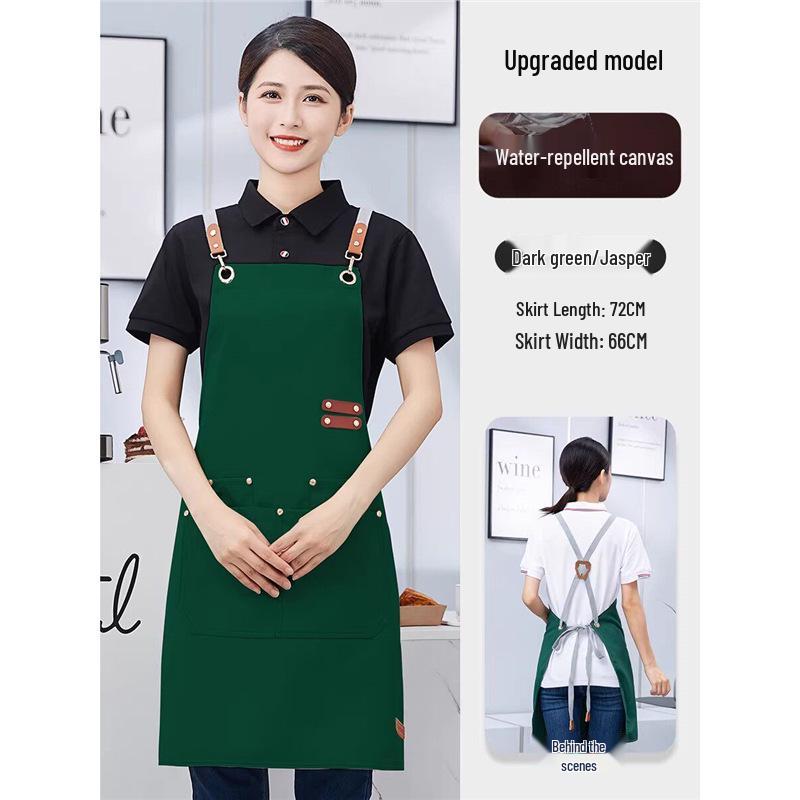 Custom Logo Waterproof Waist Apron for Milk Tea, Hot Pot, and Coffee Shop Staff