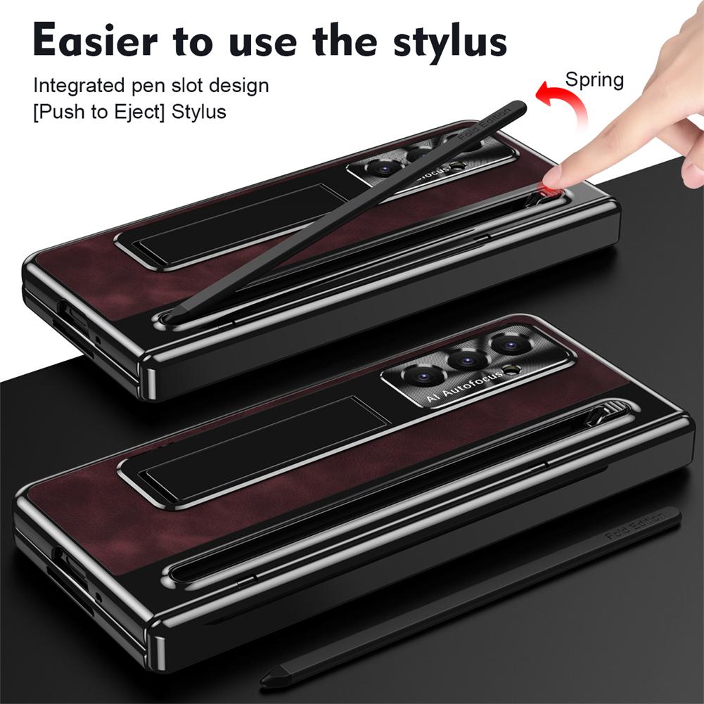 With S Pen Stand Case for Samsung Galaxy Z Fold 4 5 6 7 Hinge Case Screen Protective Film Pen Slot case for Galaxy Z Fold 7