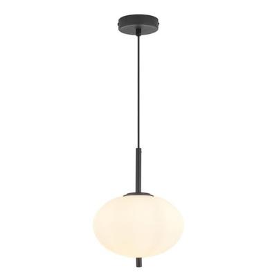 Oval Opal Glass Pendant Light 23W IP20 E14 Diam 200mm
