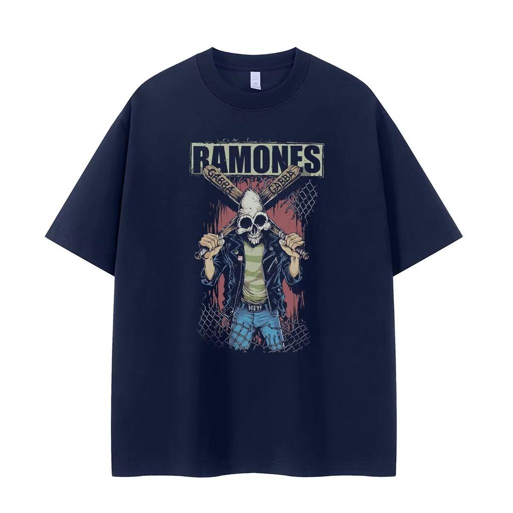 RAMONES Bandet Ramones Liten Design Retro Amerikansk Streetpunk Nedhasad Axel Rock Herr och Dam Kortärmad T-shirt