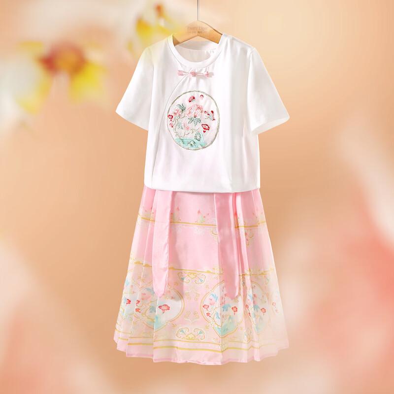 Little Tiger Patty Girls' Summer T-shirt & Pearl Skirt Set
