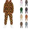 Kids Hoodie and Pants Set Halloween Print Pullover Sweatshirt for Boys Girls
