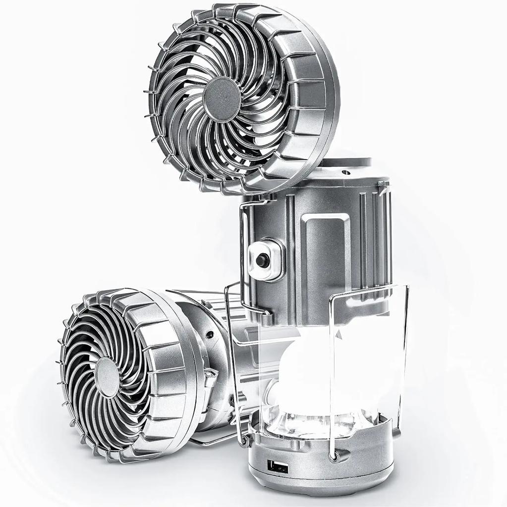 Campinglaternen mit Ventilator Wiederaufladbar Solar Campingventilatorlampe LED-Laternen Campingventilatoren für Zelte Notfall-Trekkingausrüstung