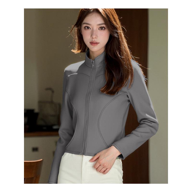 Women s Slim Fit Warm Winter Running Jacket - Velvet Plus Fitness Sports Top XXXL