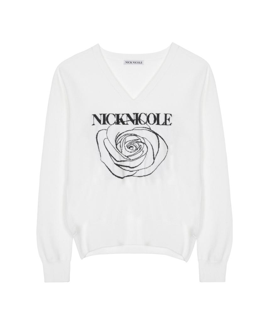 Nigaennikol Nicole Rose Jaquard Pullover Knit_Ivory