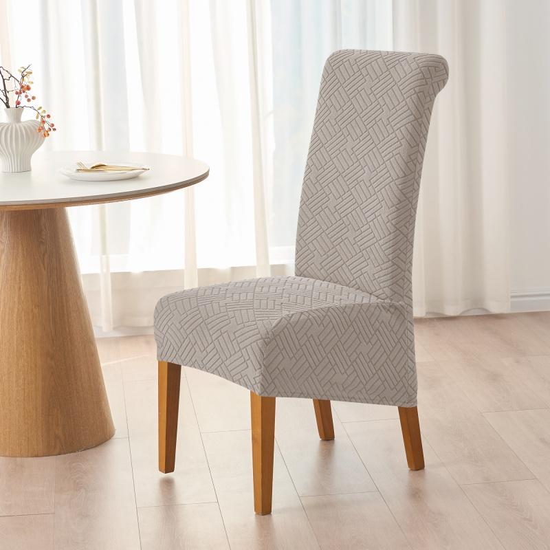 1/4/6pcs Solid Color XL Size Chair Cover Non-Slip High Back Chair Cover Dining Room Chair Slipcovers for Wedding Banquet Party