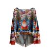 Women's Fashion Long Sleeve Christmas Snowman Snowflake Print Jacket Cardigan