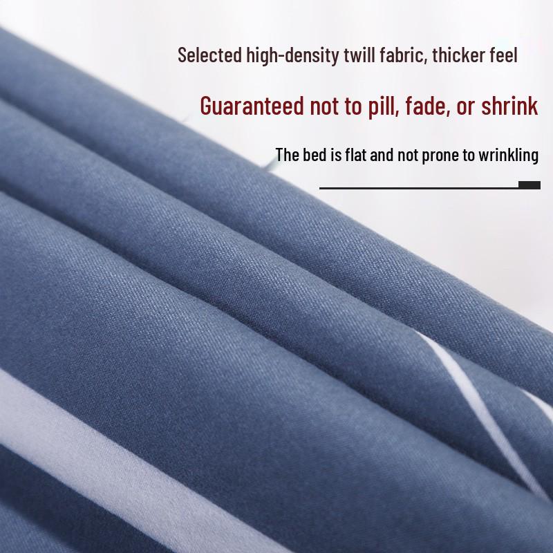 Velvet Single Bed Sheet & Double Quilt Cover for Dormitories in Simple Style