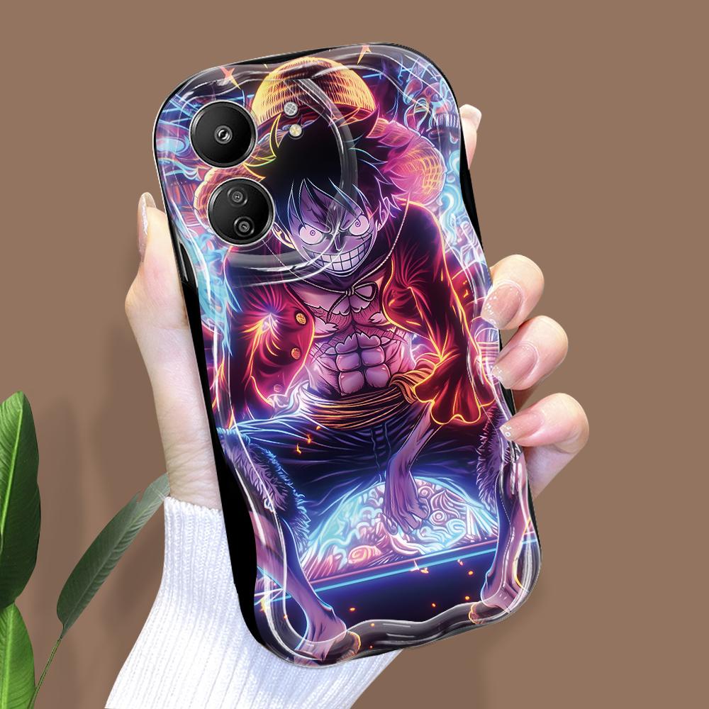 

Милий мультяшний візерунок, кремовий текстурний корпус, хвилястий край, м’який силіконовий чохол для телефону Xiaomi Redmi Redmi Note 12R 5G чорний