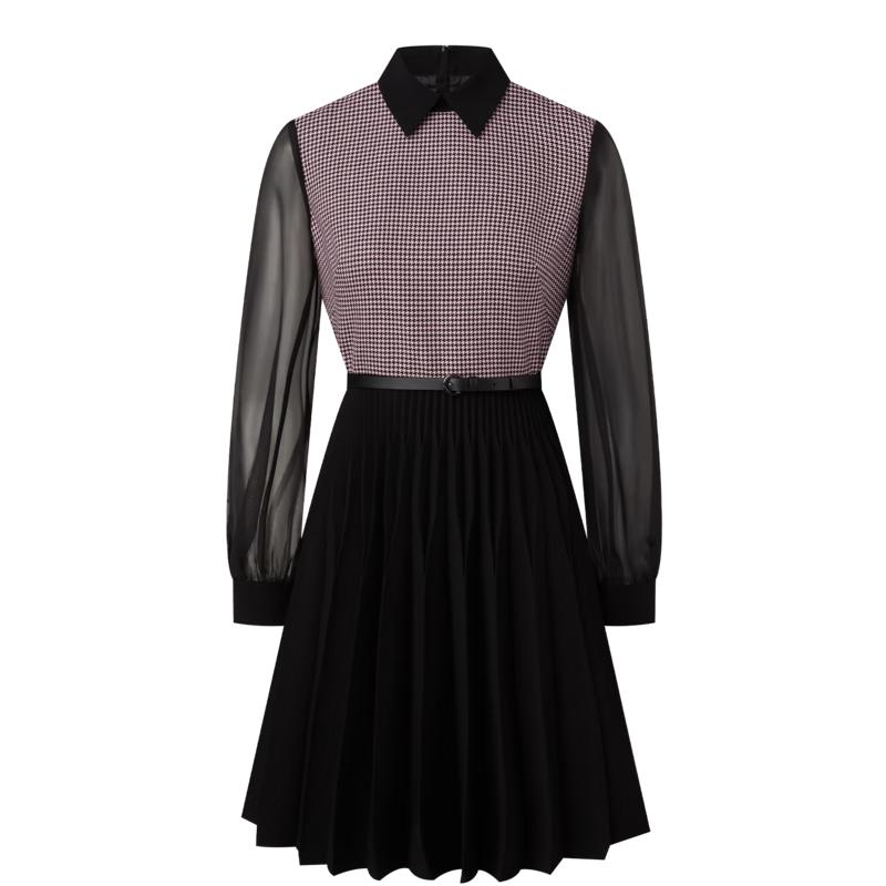 PORTS Women's Houndstooth Wool Midi Dress