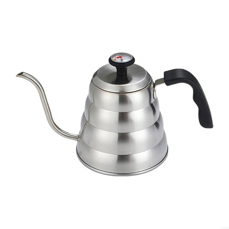 1.2L Metal Pour Beverage Maker With Integrated Temperature Display For Accurate Beverage Management P9YB серебряный