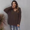Women's Top, Thickened, Fried Dough Twists Knitted Sweater, V-neck Design, Fashionable Hooded Top, Loose Pullover Sweater