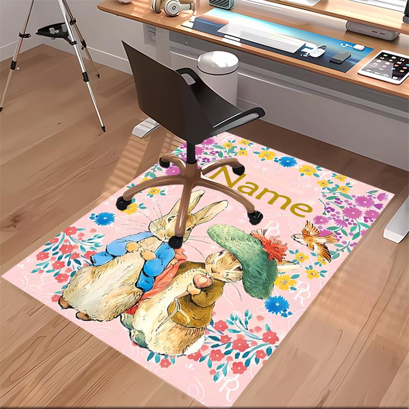 Custom personalization Peter Rabbit Print Area Rug - Soft, Washable Non-Slip Indoor Mat,Living Room,Home&Office Decorative Rug