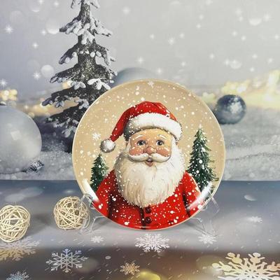 Ruhan Luxury Ceramic Christmas Santa Plate Set