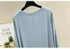 Women's Loose Modal Cotton Long Sleeve Top - Spring/Summer Plus Size Lightweight Slimming Round Neck Solid Color Base Layer.