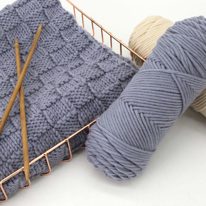 Hand-Knitted Cotton Wool Scarf Yarn for Men & Women, Coarse Wool & Milk Cotton Material, Worsted Crochet.