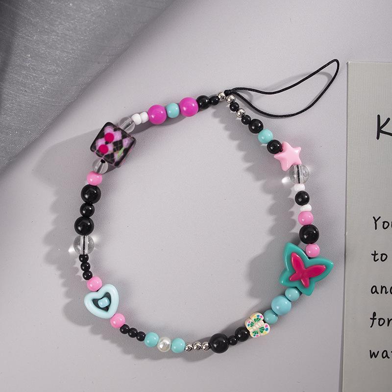 Top-Selling Colorful Beaded Phone Lanyard - Creative Anti-Lost Wrist Strap Charm for Girls