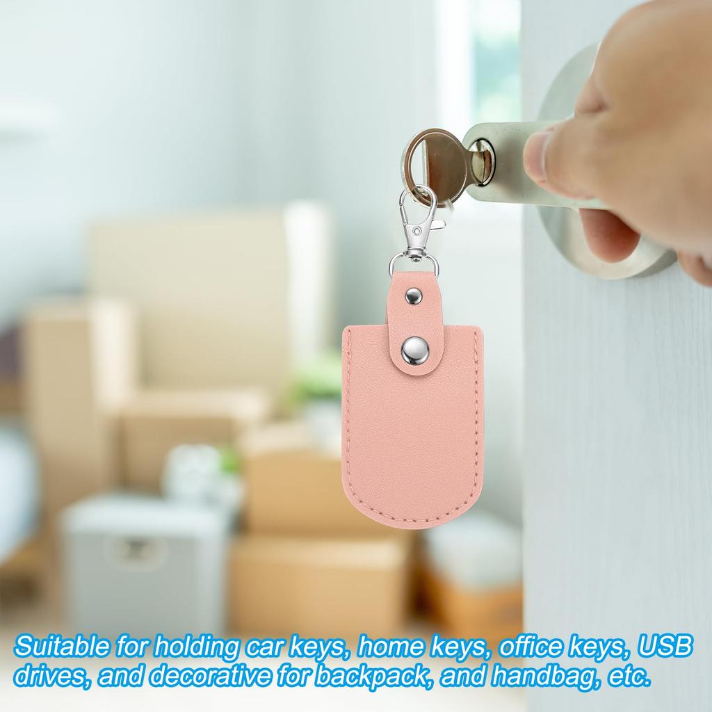 [PATIKIL] Leather Key Fob Leather Keychain 2 Pieces Key Ring