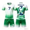 2026 Summer New Hot Selling Fashion Ronaldo Football Jersey Sports Short Sleeved T-shirt and Shorts Set Soft Family Kids Tees