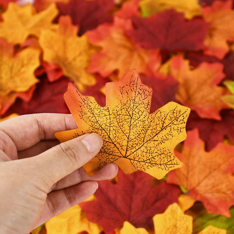 Realistic Fake Maple Leaves for Fall Decor - Wedding Aisle Scatter Autumn DIY Crafts Party & Classroom Decoration