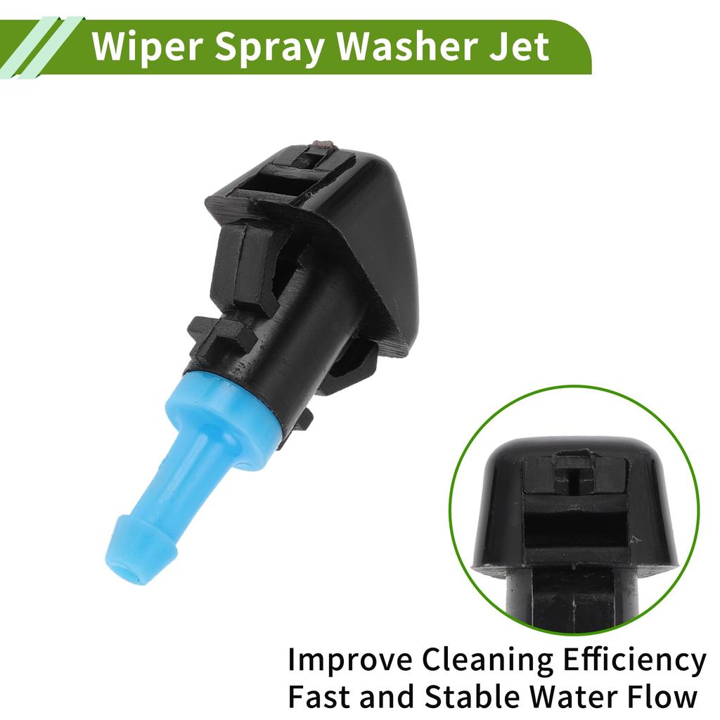 Front Windshield Nozzle for HOPESPANNER Jeep No.5303834AB Black Windshield Nozzle Wiper Washer Jet Plastic 1 Set