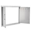 BBQ Access Door, 787x609 Mm Double Outdoor Kitchen Door, Stainless Steel Flush Mount Door, Double Wall Vertical Door with Handles and Hooks, for BBQ