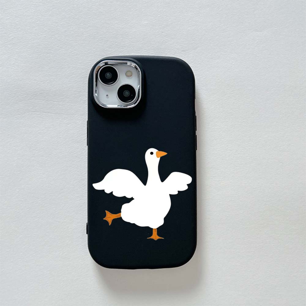 

N11 DUCK DUCK Soft Back Cover для iPhone 15 14 13 Pro Max Samsung S23 A14 A12 Xiaomi Poco F5 Redmi 9C Huawei Honor Plating Frame Camera Protector Case for iPhone 13