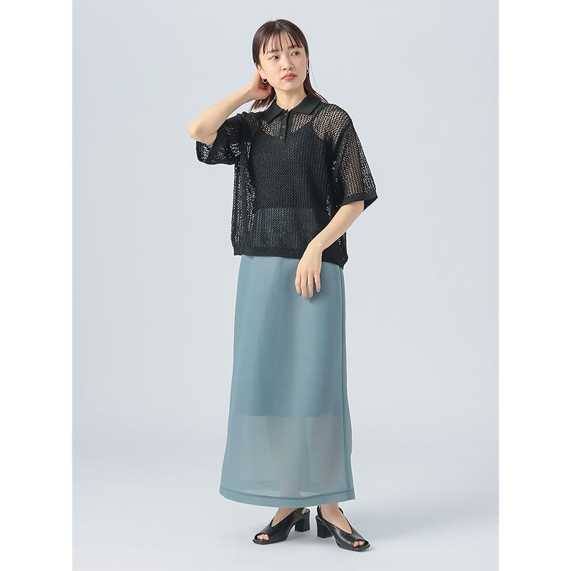 [Beams Heart] skirt Sheer cardboard narrow skirt ladies SAX ONE SIZE