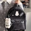 Cute Polka Dot Rabbit Backpack With Cartoon Stars Large Capacity Laptop Bag For Students Fashionable Gift For Girls